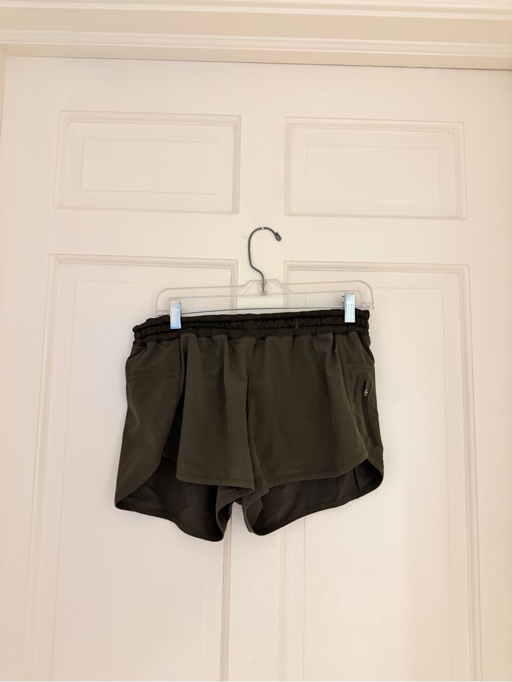 lululemon athletica Olive Green Running Shorts with Elastic Waist